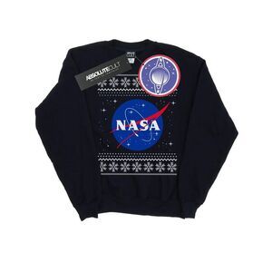 NASA Mens Classic Fair Isle Sweatshirt / Navy Blue